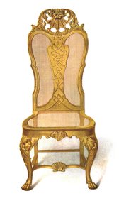 Vergoldeter Rohrstuhl, 1906