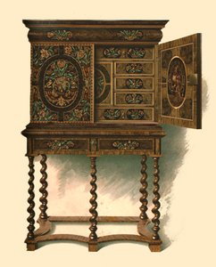 Walnuss-Schrank mit Intarsien, 1905