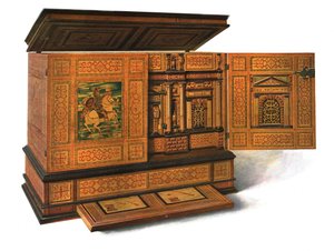 Schreibschrank mit Intarsien, 1904