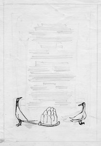 Vögel und Gelee, Menüdesign von Shirley Markham