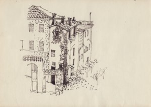 Haus mit Mansarddach, Italien, ca. 1950
