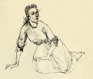 Sitzende Frau