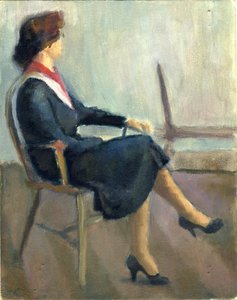 Sitzende Frau in Marineblau, 1952