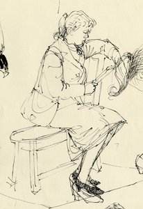 Sitzende Frau beim Lesen, 1953
