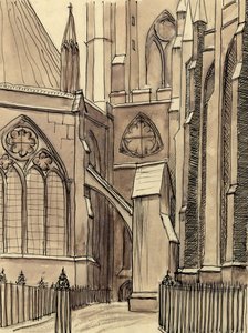 Das Kapitelhaus, Westminster Abbey, London, um 1950