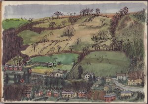 Dorf und Felder, ca. 1950