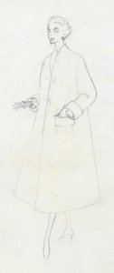 Frau im Staubmantel, ca. 1950 von Shirley Markham