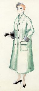 Frau im grünen Mantel
