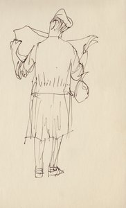 Frau liest eine Zeitung, ca. 1950 von Shirley Markham