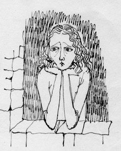 Besorgte Frau, ca. 1950