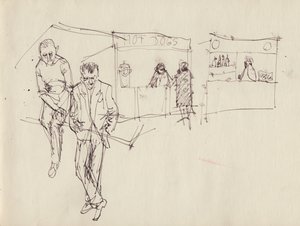 Junge Männer auf einem Jahrmarkt, ca. 1950 von Shirley Markham