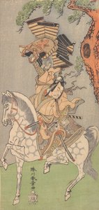 Ichikawa Danjuro V als Krieger auf einem Apfelschimmel