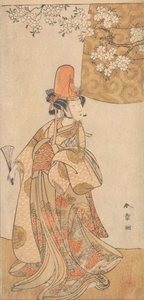 Segawa Tomisaburo in der Rolle von Musume Dojoji in Hanagatami Kazaori Eboshi von Shunsho