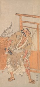Der Schauspieler 2. Nakamura Sukegoro als ein Mann mit einer schwarzen Lackbriefbox, ca. 1774