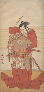 Der Schauspieler Ishikawa Danjuro V führt einen Shibaroku-Akt mit einem gezogenen Schwert in der Hand aus, ca. 1781 von Shunsho