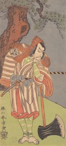 Der Schauspieler der vierte Danjuro mit seiner Hand am Kinn, 1770