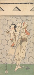 Der erste Nakamura Nakazo als Krieger verkleidet als Rokubu, 1770 oder 1771 von Shunsho