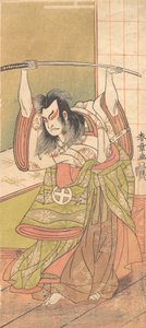 Der dritte Otani Hiroji als Daimyo auf der Engawa stehend, ca. 1771