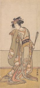 Der dritte Segawa Kikunojo als eine Frau, die nach rechts geht, 1774 oder 1775 von Shunsho