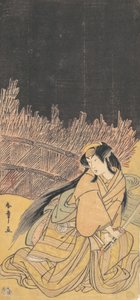 Der dritte Segawa Kikunojo als Frau in hockender Position