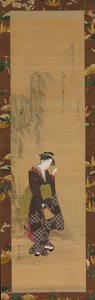 Frau unter einem Weidenbaum von Shunsho