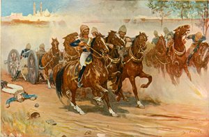 Leutnant Roberts rettet seine Batterie unter den Mauern von Delhi, 1901