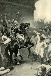 Roberts hat sein Pferd am Kopf getroffen in Bulandshair, 1901