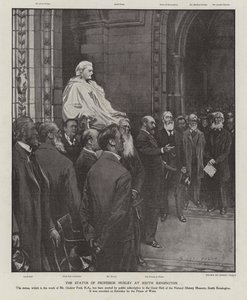 Die Statue von Professor Thomas Henry Huxley in der Großen Halle des Naturhistorischen Museums, South Kensington, London