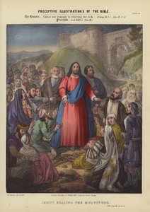 Christus heilt die Menge (farbiger Stich)