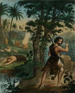 Der Mord an Abel, aus einer Bibel gedruckt von Edward Gover