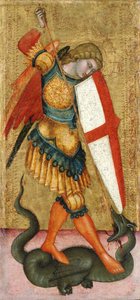 St. Michael und der Drache von Sienese School of the 14th century