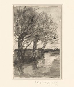 Bäume entlang eines Grabens von Sientje Mesdag van Houten