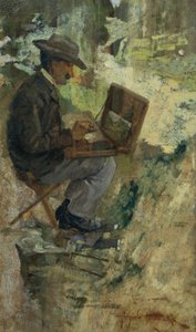 Porträt von Silvestro Lega, gemalt von Angiolo Tommasi (1858-1923)