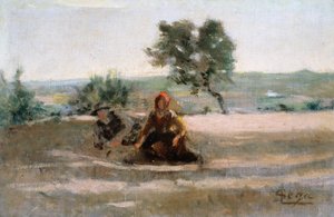 Junge Bauern, von Silvestro Lega (1826-1895) von Silvestro Lega