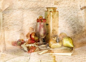 Stillleben mit alten Früchten von Silvia Simonato