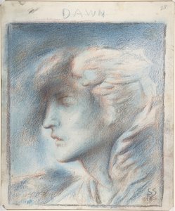 Morgendämmerung (Kopf des Hypnos) von Simeon Solomon