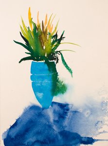 Blaues Vase, 2016 von Simon Fletcher