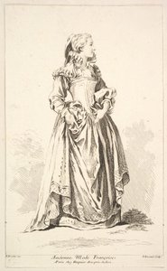 Ancienne Mode Françoise, aus Recueil de diverses fig.res étrangères Inventées par..., 18. Jahrhundert