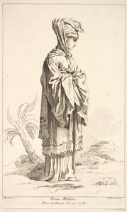 Dona Mitilena, aus Recueil de diverses figures étrangères Inventées par F. Bouche, 18. Jahrhundert