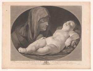 Maria bei schlafendem Christus Die Jungfrau Maria und das Jesuskind (Titel auf Objekt) von Simon François Ravenet (le vieux)