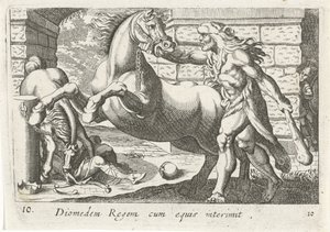 Herkules zähmt die Pferde des Diomedes von Simon Frisius