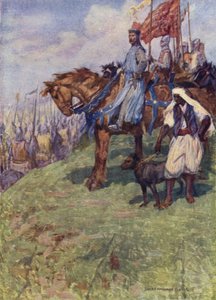 Illustration zu Sir Walter Scotts Der Talisman (Farblithografie)