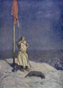 Illustration zu Sir Walter Scotts Der Talisman (Farblithografie)