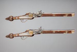 Paar Radschlosspistolen für die Leibgarde des Kurfürsten von Sachsen, deutsch, ca. 1610 von Simon Helbig