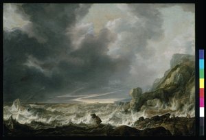 Schiff in Not vor einer felsigen Küste, ca. 1645