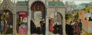 Szenen aus dem Leben des hl. Bertin - Verkündigung mit Propheten und Evangelisten von Simon Marmion