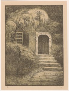 Tür mit Steintreppe von Simon Moulijn (signed by artist)