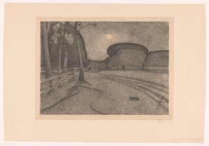 Landschaft mit Bauernhof von Simon Moulijn (signed by artist)