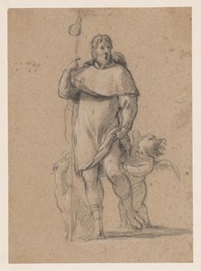 Der Heilige Rochus mit Hund und Engelchen