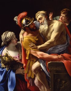 Äneas und sein Vater fliehen aus Troja, ca. 1635